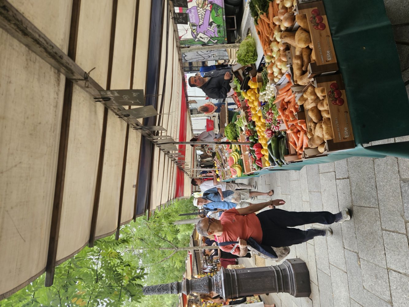 Étal de marché, illustration générique du secteur